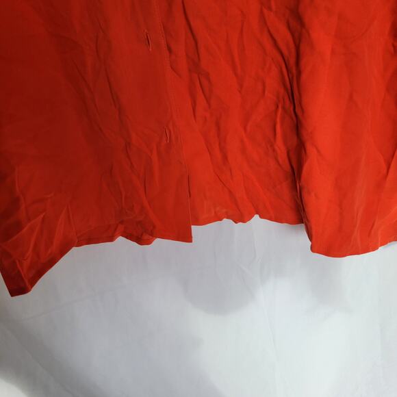Y2K Vintage Sag Harbor Gauva Red Orange 100% Silk Button-Up Shirt Size 18 NWT - Picture 10 of 13
